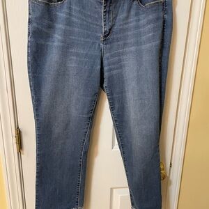 🌿✨ Earl Jean Embroidered Ankle Jeans | Size 16 | Stretch Denim ✨🌿